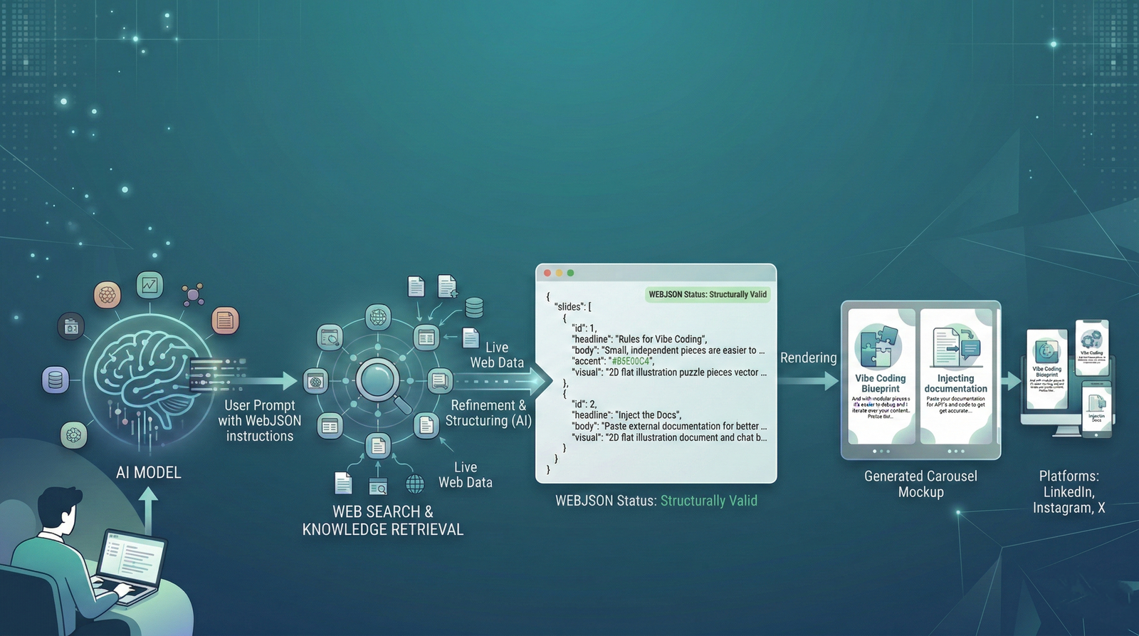 How I Built a Free AI Carousel Generator (With The WebJSON Prompting Technique)
